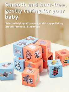 Kids Animal Shadow Matching Puzzle Toy Sorting & Stacking Blocks Parent-Child Desktop Game Early Educational Toy For Hand-Eye Coordination - Multicolor - View 8