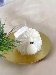 1 buah Cetakan Silikon Domba Berbulu 3D, Lilin Aromaterapi Buatan Tangan DIY, Plaster, Figur Dekorasi Diffuser - A-putih - View 5