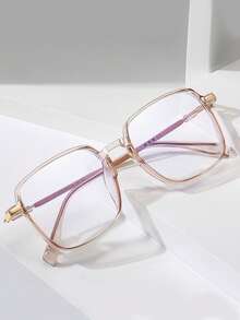 1pc Unisex Square Plus Size PC Frame Metal Leg Casual Color Changing Fashion Eyeglasses, Suitable For Driving, Indoor And Outdoor Wear - Multicolor - View 3