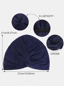 1 chiếc khăn trùm đầu kẻ sọc chéo mới dành cho nữ, kiểu khăn xếp, thích hợp sử dụng hàng ngày. - nhiều màu - Xem 3