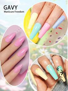 Set de 6 piezas de esmalte de uñas en gel de alta gama tipo macarrón - Duración de hasta 28 días, gel UV/LED de remojo, tonos suaves de calidad de salón, set de manicura para mujeres - Multicolor - Ver 7