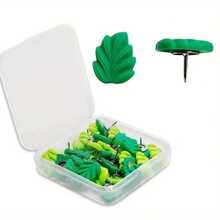 20Pcs Resin Leaf Thumbtacks, Cute Plant Push Pins, Aesthetic Photo Wall Decor Tacks - A - View 3