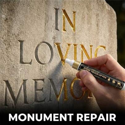 Gravestone Marker Pen | For Restoring Gravestones And Granite, Marble. Used For Faded Text On Stone Surfaces, Weather-Resistant, Quick-Drying Oil-Based Fine Tip, Suitable For Cemetery Maintenance And Marble/Tile Color Restoration, Specially Designed For Gravestone Care And Epitaph Restoration