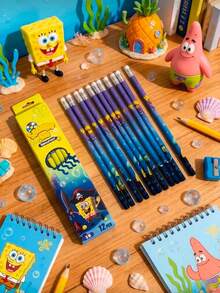 SpongeBob SquarePants Bộ bút chì chủ đề SquarePants 12 chiếc, bao gồm các nhân vật như Patrick, Squidward, Mr. Krabs, Sandy, Gary, v.v. Bút chì văn phòng phẩm sáng tạo chất lượng cao dành cho học sinh (1 hộp = 12 chiếc), đồ dùng hoạt hình dễ thương, cảm giác viết trơn tru, viết dễ dàng. - 12 chiếc/1 bộ - Xem 5