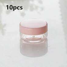 Mini Clear Cosmetic Empty Sample Jars 50/20/10/5/1 Pc,5g Plastic Container Jars, Multi-Color For Face Cream And Lotion, Lipstick, Eyeshadow, Nail Powder, Jewelry, Exquisite And Compact, Easy To Carry, Reusable, Travel Accessories - Pink - View 15
