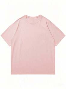 Men's Solid Color Short Sleeve T-Shirt, Comfortable, Breathable, For Summer. - Pink - View 3