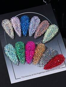 12 Grades Conjunto de Contas de Resina Bolha Iridescente AB de Cores Mistas, Contas Redondas Transparentes para Arte de Unhas, Encantos de Unhas Gota de Água Arco-Íris de Verão, Gemas de Unhas Brilhantes para Unhas Acrílicas DIY, Suprimentos de Manicure para Salão de Unhas Atacado - Multicolorido - Visão 8