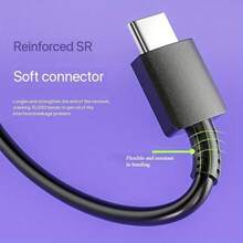 适用于 Galaxy 系列的 45W 超快充电线，5A 双 USB Type-C 数据线 - 黑色 - 查看 4