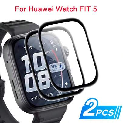 TPU Black Border Smartwatch Screen Protector 2PCS Screen Protector For Huawei Watch Fit 5 / 5 Pro 3D Curved Screen Protector Ultra-HD Full Coverage Protective Film Accessories TPU Mother's Day Gift