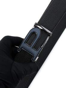 beaytar 1pc Minimalist Letter P Buckle Belt, Multi-Color Options, Exquisite Embossed Leather Men's Waist Belt - Multicolor - View 7