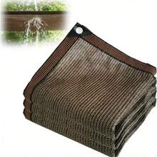 Outdoor Sunshade Net, Sunshade Net For Outdoor Use, High-Density Polyethylene With Clear Gaps, Equipped With Copper Buckles For Easy Hanging, Plastic Corner Reinforcement, Evenly Woven, Breathable And UV-Resistant. Suitable For Terraces, Pavilions, Gardens, Canopies, Greenhouses, Lawns, Dog Houses, Backyards, Porches, Pergolas, Garages And Outdoor Activities, Available In Various Sizes. - Coffee Brown - View 4