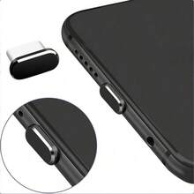1 Pack USB-C Dust Plug, Metal Type-C Charging Port Cover, Dust-Proof USB-C Plug Cap, Charging Port Protector, Suitable For All USB-C Devices - Black - View 2