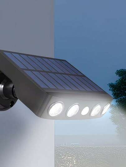 1/2pcs Black Shell Motion Sensor Outdoor Wall Light, Fake Surveillance Solar Powered Light With Light Sensor, Detachable Portable Outdoor Camping Lamp, Adjustable Height Outdoor Pathway Light, Built-In Button Switch, 3 Lighting Modes, Minimalist Stylish Floodlight With 270 Degree Illumination