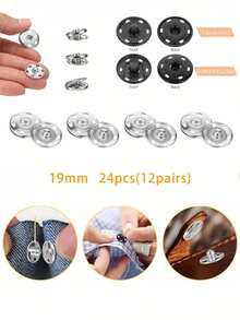 50 chiếc khuy bấm may 10mm, khuy bấm kim loại, thích hợp cho vest, áo khoác, quần jean, áo sơ mi, tự làm đồ thủ công, túi xách, ví, phụ kiện may vá, đồ thủ công mỹ nghệ, túi xách, quần áo. - đen - Xem 21