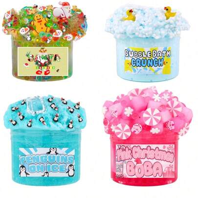 蜜桃香味水晶泥，弹性杏子奶油史莱姆 - 解压玩具，水晶泥解压玩具，泡泡糖泡沫史莱姆套装，柔软不粘手的水晶粘土，适合派对、聚会、生日、返校礼物、生日礼物、派对小礼物、青少年和成人解压玩具、儿童史莱姆玩具、圣诞礼物、感恩节礼物、圣诞袜填充物、送给同学、家人和朋友的礼物、节日派对小礼物、复活节礼物