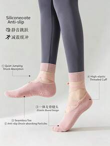 5 đôi tất thuyền phong cách ballet đan chéo, tất tàng hình chống trượt bằng silicone, tất cotton thoáng khí cổ thấp cho nữ, xuân/hè - Nhiều màu - Xem 5