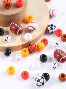 Sports Keychain Making Kit, Sport Ball Beads For Jewelry Making, DIY Baseball Basketball Football Soccer Bead Keychain Craft, Sport Party Favor Gift - DIY Making - View 6