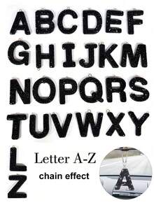 Crystal Diamond Rearview Mirror Hanging Ornament - Letter A-Z Sparkling Pendant, Cute Lucky Charm, Fashionable Car Interior Decor, Suitable For Women - Style a - View 11