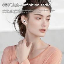 Auriculares Bluetooth Inalámbricos Verdaderos Con Micrófono Integrado Para Llamadas Claras, Larga Duración de Batería, Diseño Resistente al Sudor, Compatible Con Dispositivos IOS Y Android, Adecuado Para Fitness, Correr Y Uso Diario - Blanco - Ver 6
