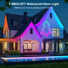 1条RGB LED霓虹灯带,柔性LED灯带,音乐同步,按钮控制,适用于家庭节日和派对装饰、圣诞装饰,USB供电,LED灯,适用于圣诞派对室内照明、节日装饰、活动照明、装饰照明、动态照明,高品质灯带,照明,智能照明,活动策划,节日购物者 - 彩虹燈 - 查看 4
