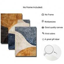 Set Of 3 Modern Neutral Toned Wall Art Poster, Abstract Wall Decoration, Mid-Century Modern Style Print, Suitable For Bedroom, Living Room, Bathroom, Office Decoration, Frameless - A - View 10