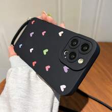 Convenient Lanyard Phone Case With Adjustable Lanyard And Shoulder Strap, Minimalist Heart Design, Shockproof TPU Protective Case For Apple Phones - Multicolor - View 5