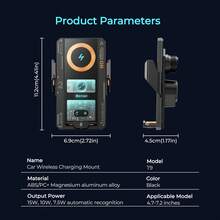 REMAX Transparent Mecha Car Wireless Charger, 15W+66W Dual Fast Charge, Auto Induction Clamp, 360° Rotation, RGB Colorful Light, Car Accessories, Car Stuff, Car Essential, Type-C Charger, IPhone Charger - T9 - View 12