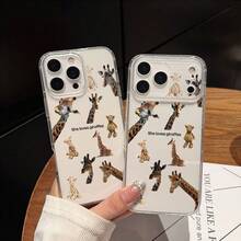 Phone Case - Adorable Giraffe Design Clear Case For Various Models, Perfect For Spring. A  Gift Option For Teens - Multicolor - View 2