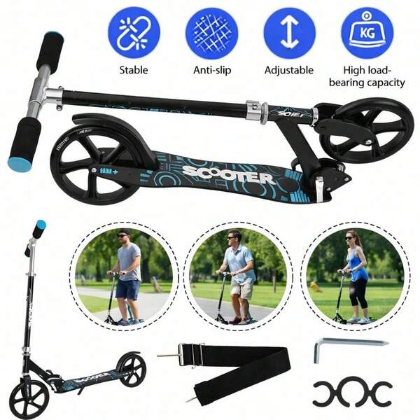 Dieser faltbare Outdoor-Scooter wurde speziell für den Einsatz im Freien entwickelt. Er verfügt über einen robusten Rahmen, einen ergonomischen Lenker mit komfortablen Griffen, einen Hinterradschutz, eine maximale Traglast von 80 kg und ist kompakt und tragbar – die ideale Wahl für Outdoor-Aktivitäten. Er bietet ein sanftes und stabiles Fahrgefühl und ist ein praktisches Geschenk für Freunde und Familie.