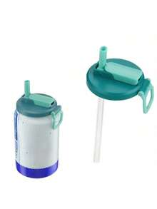 Nắp lon nước ngọt có ga 4 màu kèm ống hút, nắp lon nước ngọt có ga bằng silicon, có thể tái sử dụng cho các loại nước ngọt có ga, nước giải khát, nước ép, soda. - Nhiều màu - Xem 14