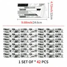 堆叠砖灰色大理石瓷砖贴纸，2D平面自粘防溅板，防水可移除墙贴，适用于家居装修，可选7/14/28/42片装 - A - 查看 9