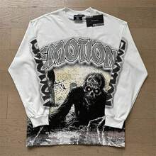 2026 MIXED EMOTION Long Sleeve T-Shirt Men Women High Street Full Print 100% Cotton Crewneck Hip Hop Oversized Tops Tops  Hoodies Summer Clothes Western Outfits For Women Summer Outfits For Women Jackets Sweater Jackets For Women - 圖5 - 查看 1