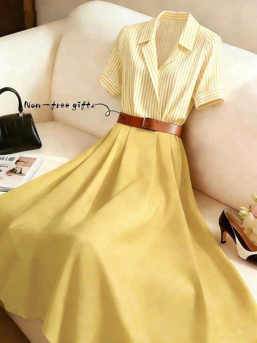 Women Midi Dresses - 黃色 - 查看 1