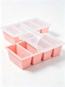 1 buah Baki Silikon dengan Tutup, Cetakan, Pembuat, Baki Mudah Dilepas, Cetakan, Wadah Penyimpanan Makanan, Wadah Silikon untuk Freezer, Cetakan Es Loli Persegi Panjang, Wadah Kulkas, Baki/Kulkas untuk Rumah, Bar, dan Acara Lainnya. Cetakan Es, Perlengkapan Rumah Tangga, Penggunaan Rumah, Dapur, Es Batu, Penting untuk Liburan, Musim Panas, Aksesori Dapur, Perlengkapan Rumah Tangga yang Wajib Dimiliki. - MultiWarna - View 1