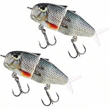 2PCS Mini Glide Bait For Bass Fishing, Fishing Lure, Freshwater Saltwater Multi Jointed Swimbait Wobbler, Glide Baits For Bass Amazing Fishing Gear Gifts For Family - 銀灰 - 查看 1