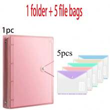 10pcs A4 Size High Capacity Binder Folders, With 11-Hole Loose Leaf Rings, Made Of Modern PP Material, Expandable Button And Label Pocket, Suitable For School, Home, Office, Attendance, Travel - Portable Design, Back To School, Study Supplies - Sets - View 16
