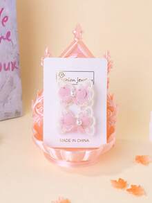 Kẹp tóc nơ hồng, kẹp tóc mái ren nhỏ xinh. - Hồng - Xem 6