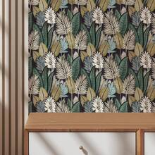 1 Roll Plant Leaf Wallpaper, Fashionable Plant Leaf Wallpaper, Exquisite Indoor Decoration Film, Suitable For Decorating Rooms, Kitchens And Cabinet Surfaces, Easy To Install And Remove, Handmade Stickers - Plant Leaves - View 7