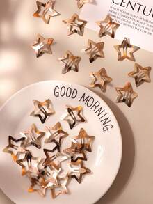 5/10/20pcs Ins Style Metal Star BB Clips, For Bangs, Hairline, Streaks, Street Dance, Party, Y2K Chic, Gold Hair Clips, Hair Accessories,Travel,Birthday, Claw Clips - Gold - View 1