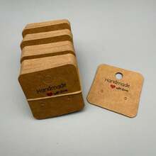 Conjunto com 100 unidades de cartões minimalistas em formato de coração para exibição de brincos, em papel kraft vintage de 5 x 4 cm (1,97 x 1,57 pol.), ideais para exibir brincos de pino, joias, cosméticos e acessórios artesanais. - Vários estilos - Ver 5
