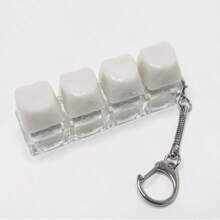 4 buah Keycap berbentuk hati warna Pink & Putih, Gantungan Kunci - MultiWarna - View 9