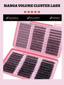 60 pcs Bulu Mata Palsu Individual Lengkung Tahan Lama dengan Efek Mata Rubah, Mudah Dipakai, Alami & Lembut, Tersegmentasi - C - View 4
