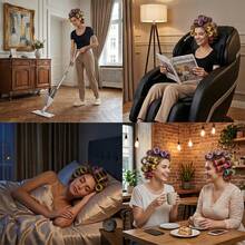 36/72 Peças Conjunto de Ferro de Ondular, 18/36 Peças Rolos de Ondular Autoadesivos Sem Calor (3 Tamanhos) com 18/36 Peças de Presilhas de Cabelo, Cores Aleatórias, Ferramentas de Styling DIY para Adicionar Cachos e Ondas (Cores Aleatórias) - Multicolorido - Visão 5