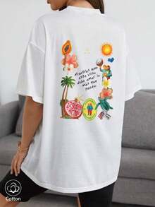 波多黎各Bunny 'DtMF'趣味青蛙獨特印花，100%棉女式寬鬆T卹，summer clothes，plus size夏季上衣，K-Pop戰士系列，純棉上衣，女裝服飾，女式夏裝，針織服飾，派對裝束，大碼女裝，大碼女式圓領寬鬆上衣，閨蜜裝，度假服飾，休閒運動裝，優雅上衣，女士運動裝,頂部女裝，促銷女裝，男女同款，青少年裝、基本款T卹，夏季女裝，柔軟舒適，夏季、冬季、春季、節日、開齋節、國王日、母親節、聚會、海灘、婚禮、畢業典禮、健身房、優雅、休閒、假期、運動、奢華、正式、 y2k、鄉村、商務、亮片、褶邊、波點、流蘇、花卉、圖形、豹紋 - 白色 - 查看 2