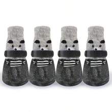 Bộ 4 món giày và tất chống thấm nước cho chó và mèo, ủng mùa đông cho thú cưng, ủng đi mưa và tuyết cho chó, giày chống trượt, chống bẩn cho chó con nhỏ, màu đen - màu đen - Xem 5