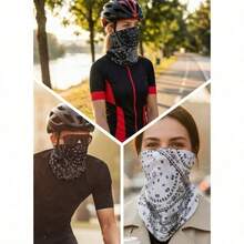 Máscara facial ligera y transpirable de seda de hielo para protección solar, pasamontañas unisex para exteriores con lazos para las orejas - Varios estilos - Ver 10