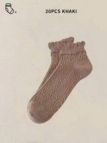 100只/80只/40只/30只装 女士隐形短袜，低帮袜，白色短袜，黑色短袜，女士袜，可爱袜，女童袜，踝袜，防滑设计，透气吸湿，柔软舒适，适合日常穿着 - 彩色 - 查看 37