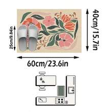 1 tấm thảm/thảm trải sàn/thảm nhà tắm/thảm cửa, phong cách INS American Chic - Thảm cửa họa tiết hoa lá dễ thương, thích hợp cho phòng tắm, nhà bếp, lối vào, hành lang, đầu giường, phòng khách, phòng ngủ, thảm mềm có thể giặt máy, trang trí nhà cửa đẹp mắt. - P - Xem 9