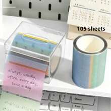 Hộp 105 tờ giấy ghi chú trong suốt màu ngọc trai, dùng để ghi chú, đồ dùng học tập, cho học sinh, mùa tựu trường. - Một cỡ - Xem 3