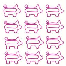 15pcs Pig Shaped Paper Clips - Bookmark Planner Clips - Mini Binder Clips Office Decor Stationery Supplies - A - View 8